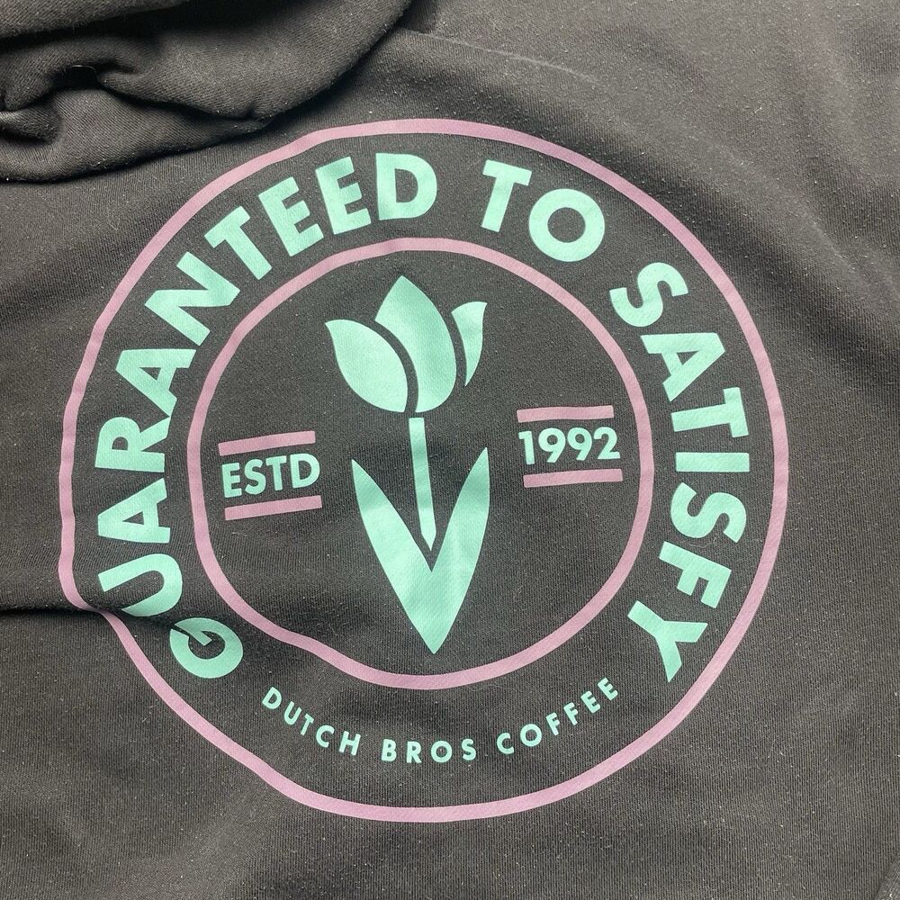 Dutch Bros Hooded Sweatshirt Guaranteed To Satisfy Size Large Black